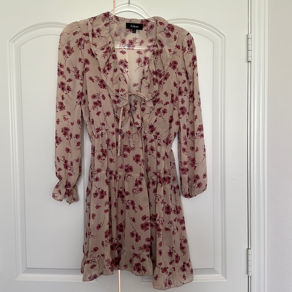 Blush long sleeve dress